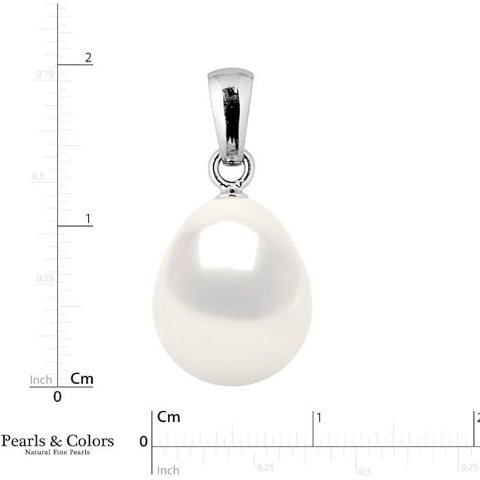 Et - Pendentif Perle de Culture d'Eau Douce Poire - Qualité AAA+ - Argent 925 - CHAINE OFFERTE - Bijou Femme