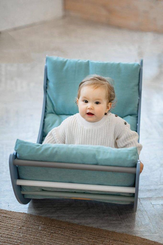 wooden rocker board Moon - white-gray