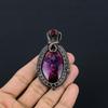 Multi Fire Labradorite Pendant Gemstone Jewelry, 999 Copper Wire Wrapped Pendant, Gift For Women Handmade Pendant