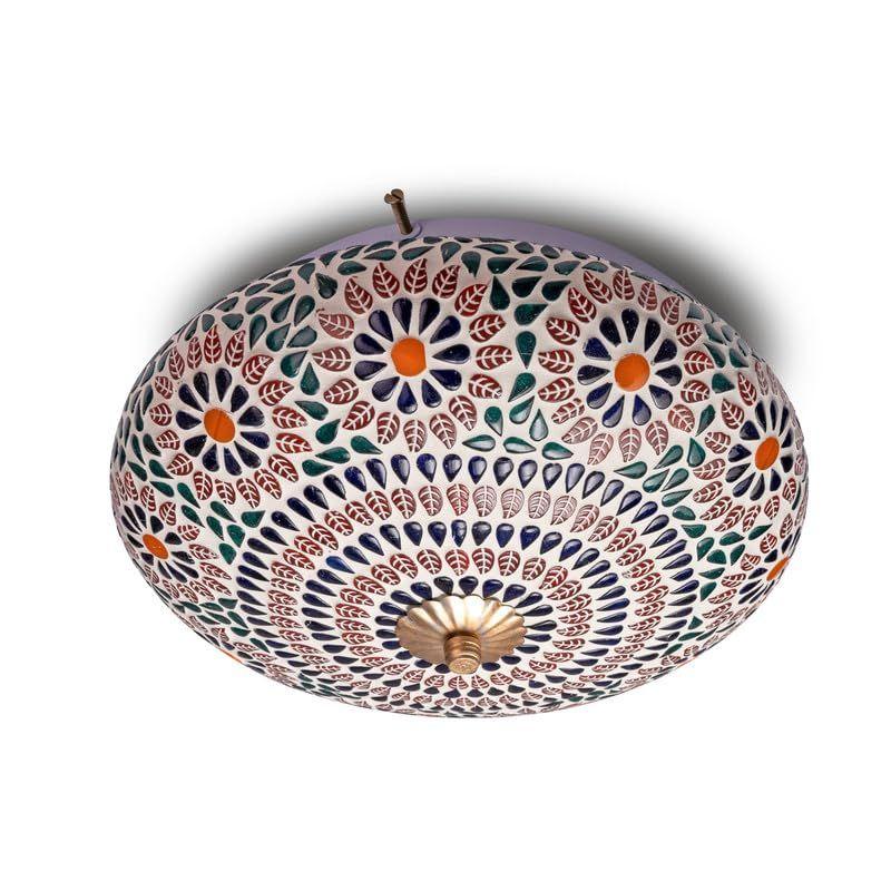 Mosaic Pattern Handrafted Colourful Glass Ceiling Light