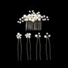 Gold Pearl Hair Comb Flower Wedding Headwear Luxury Hair Fork  Headpiece