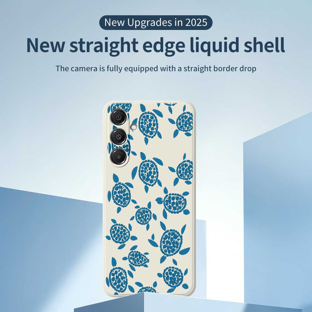 For Samsung Galaxy A16 5G/4G Case Blue Turtle Pattern Printing Straight Edge TPU Phone Back Cover
