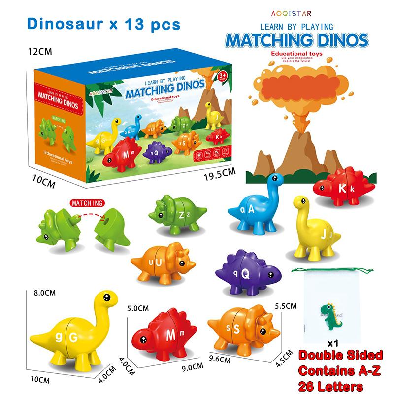 For Kids Montessori Dinosaur Sensory Educational Toy Matching Letter Number Color Shape Sorting Game Parish Early Learning Toys Gift