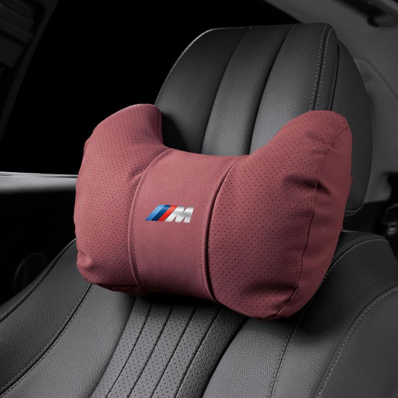 OEBX9 Car Seat Soft Headrest Suede Neck Pillow Waist Cushioning Sticker For BMW G80 G06 G07 G42 G14 G15 G16 F82 F20 F21 F83 M2 M3 M4 M