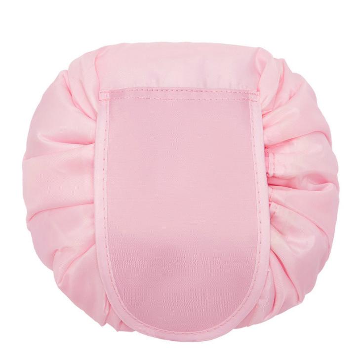 Lady Travel Cosmetic Bag Lazy Lay Flat Organizer Bags Travel Toiletry Cotton Jewelry Pouch Drawstring Makeup Bag