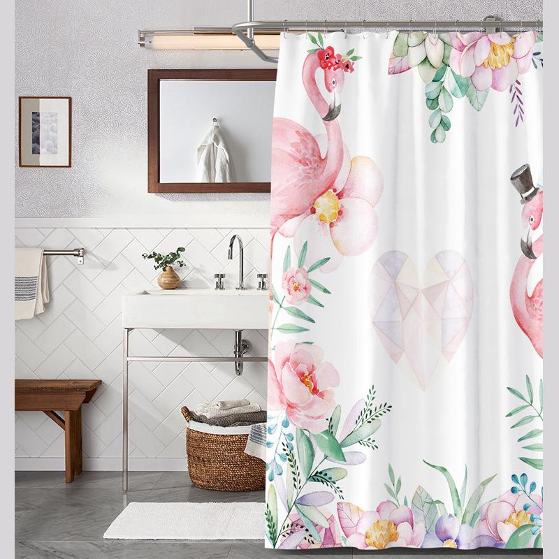 Bathroom Thickened Waterproof Curtain Mildew Proof Shower Curtain Shower Partition Curtain Shower Curtain Bathroom Curtain Free Perforation