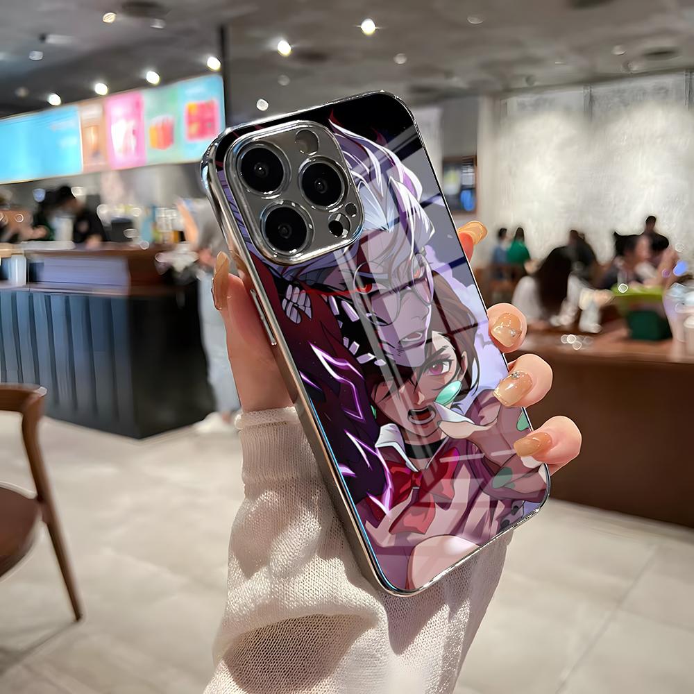 Anime Dandadan Phone Case For IPhone 17 Pro Max 15 Pro 16 14 Plus 12 13 Mini 11 Pro Shockproof Electroplated Glass Cover