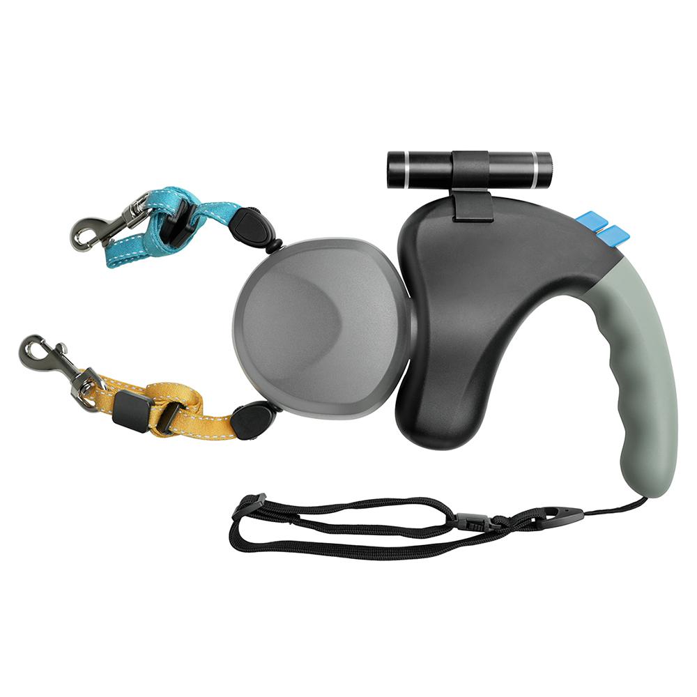 BENWIS HA-DWL-2 Dual Retractable Pet Leash Dog Walking Traction Rope with LED Flashlight B