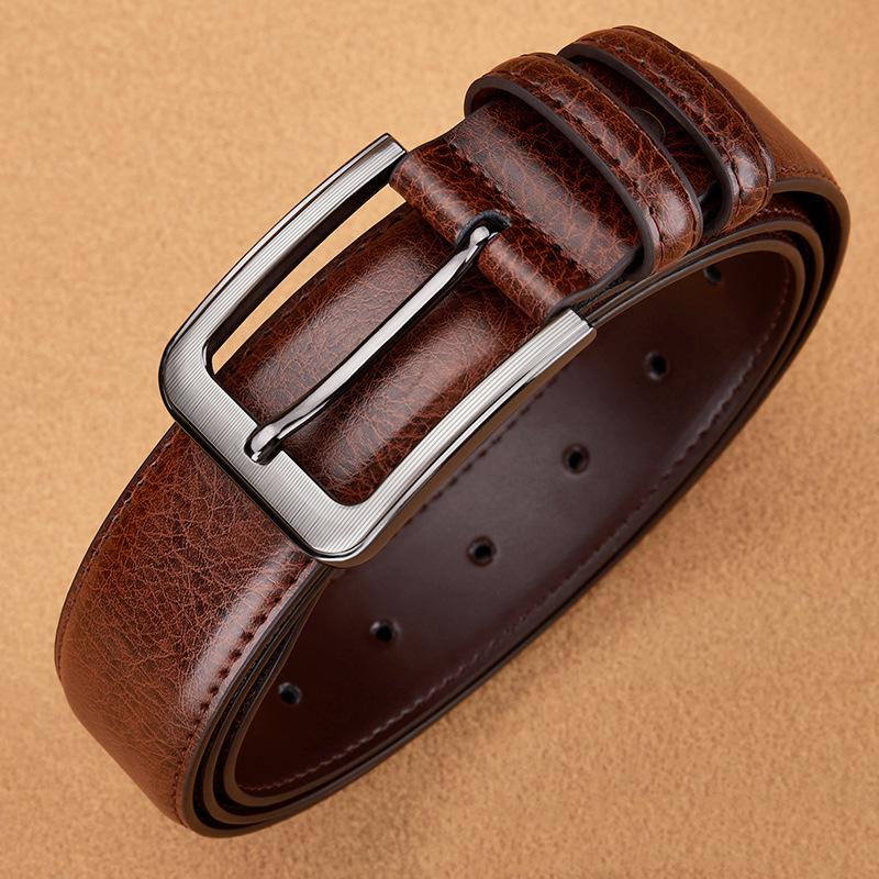 Men's Retro Leather Pin Buckle Belt - Versatile & Trendy for Jeans, Casual Style for All Ages