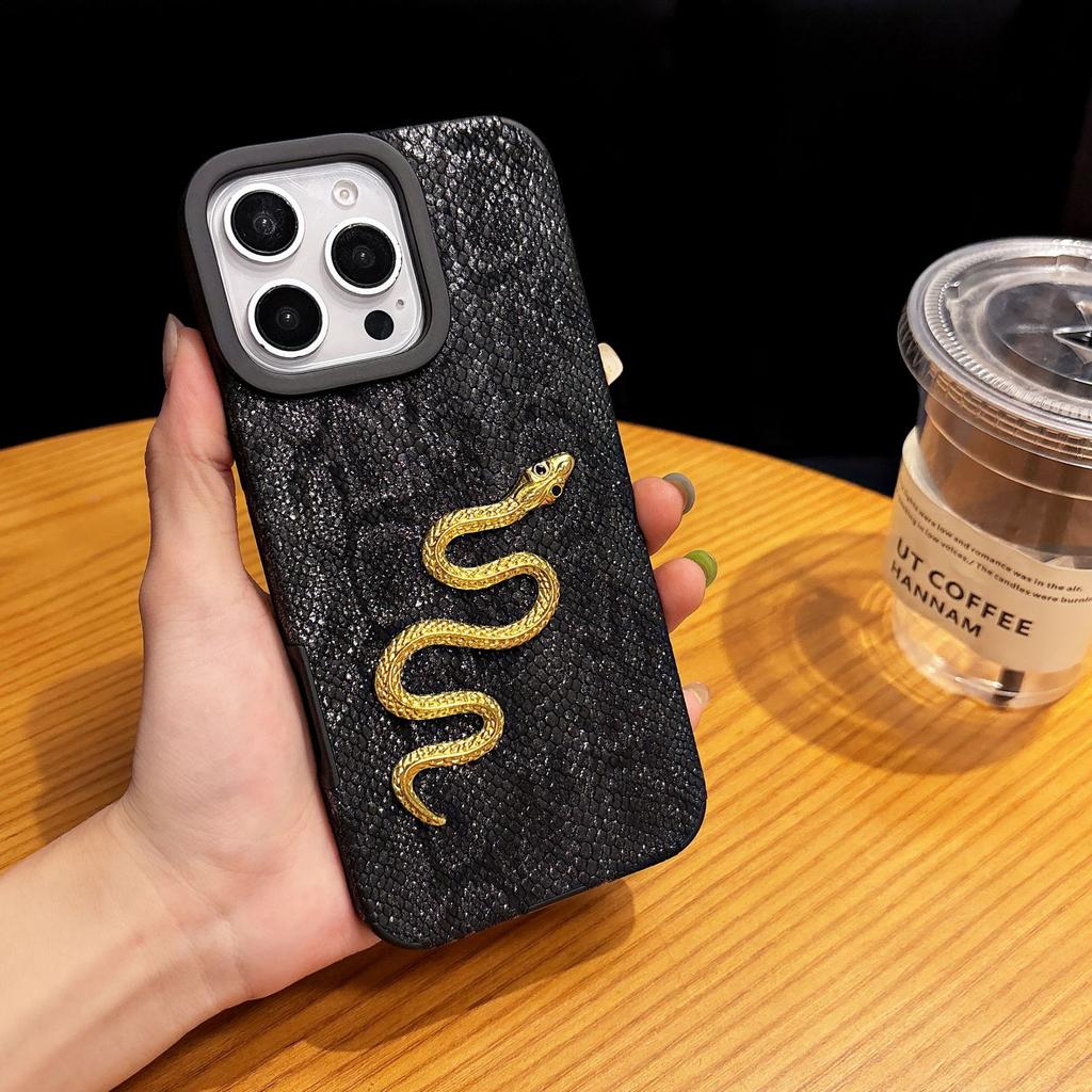 For IPhone 16 ProMax Fall Protection Package for Apple 15 Snake Skin Pattern Phone Case 14 Creative Protective Cover