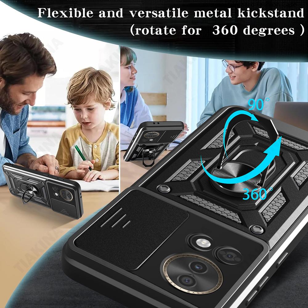 Slide Lens Camera Protection Armor Funda for Huawei Nova 13 Pro Case Magnetic Ring Stand Cover for Huawei Nova 13 12 5G Case