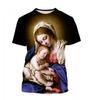 Summer Our Lady of Guadalupe Virgin Mary 3D Printed Women's T-Shirts Short Sleeve Tee O-Neck Men's Clothing Comfort Y2k Women's Clothes