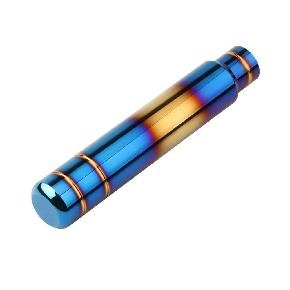 1Set 18cm Car Gear Shift Knob Manual Aluminum Alloy Shift Lever Universal Blue Half Grilled Shift Handle