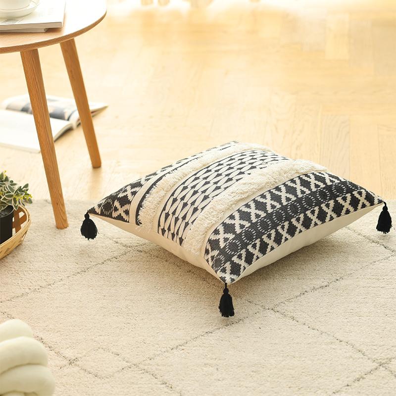 Cotton and Linen Pillow B&B Living Room Sofa Nap Cushion Bay Window Bedside Car Decorative Waist Pillow Case