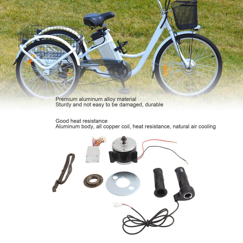 Electric Bike Brushed Motor Heat Resistance 24V 250W Aluminum Alloy Electric Bike Motor Set Fully Equipped for Conversion