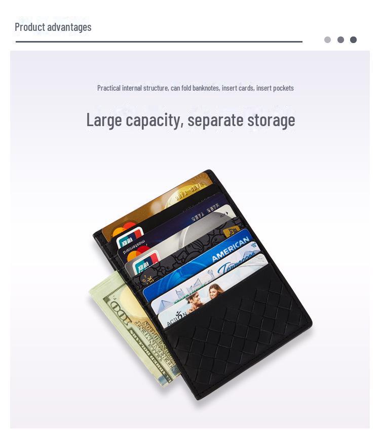 Ultradünne Geldbörse aus echtem Leder mit mehreren Kartenfächern