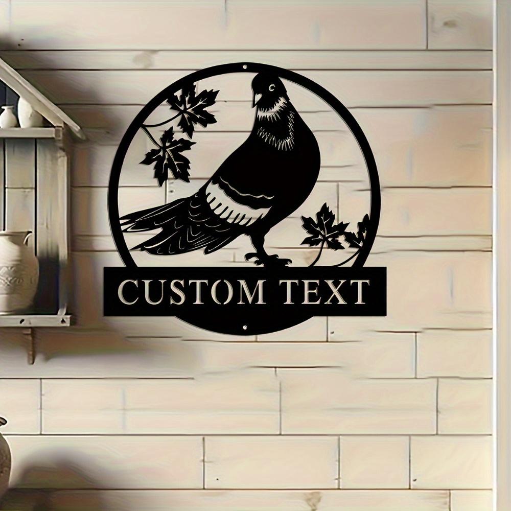Unique Custom Metal Pigeon Wall Decor Outdoor Garden Sign Bird Ornament