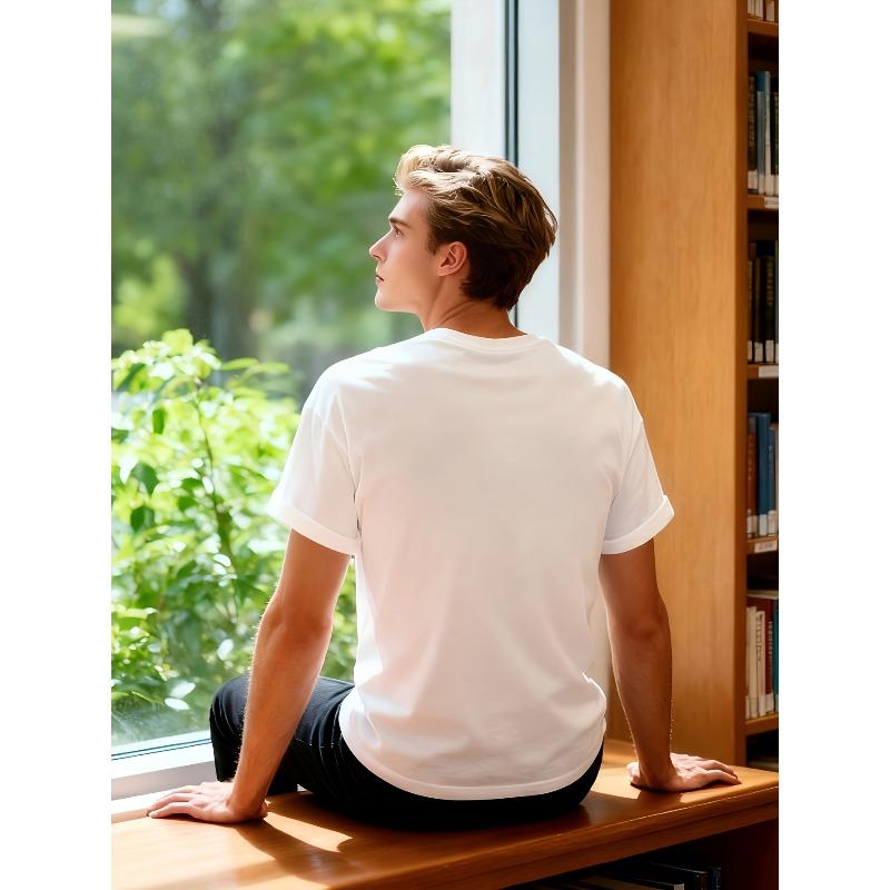 Europeiska storlekar Herr Calvin Grafisk T-shirt Rundhalsad Kortärmad Vardagskläder Bekväm Snygg för Vuxna Maskintvättbar Avslappnad Passform