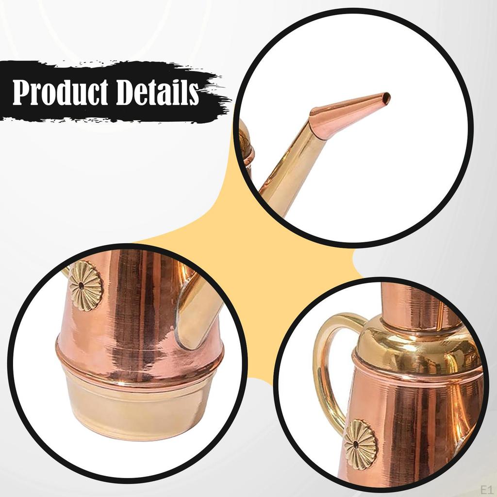 Copper Oil Dispenser Pizza Cruet 350 ml Handcrafted Retro Container for Bakeries Hotels
