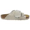 Birkenstock Kyoto Sandals with Velcro Nubuck Suede 1024535 Regular EU Size 43 Closure, Leather, White, Unisex, Antique_White, (28.0cm)