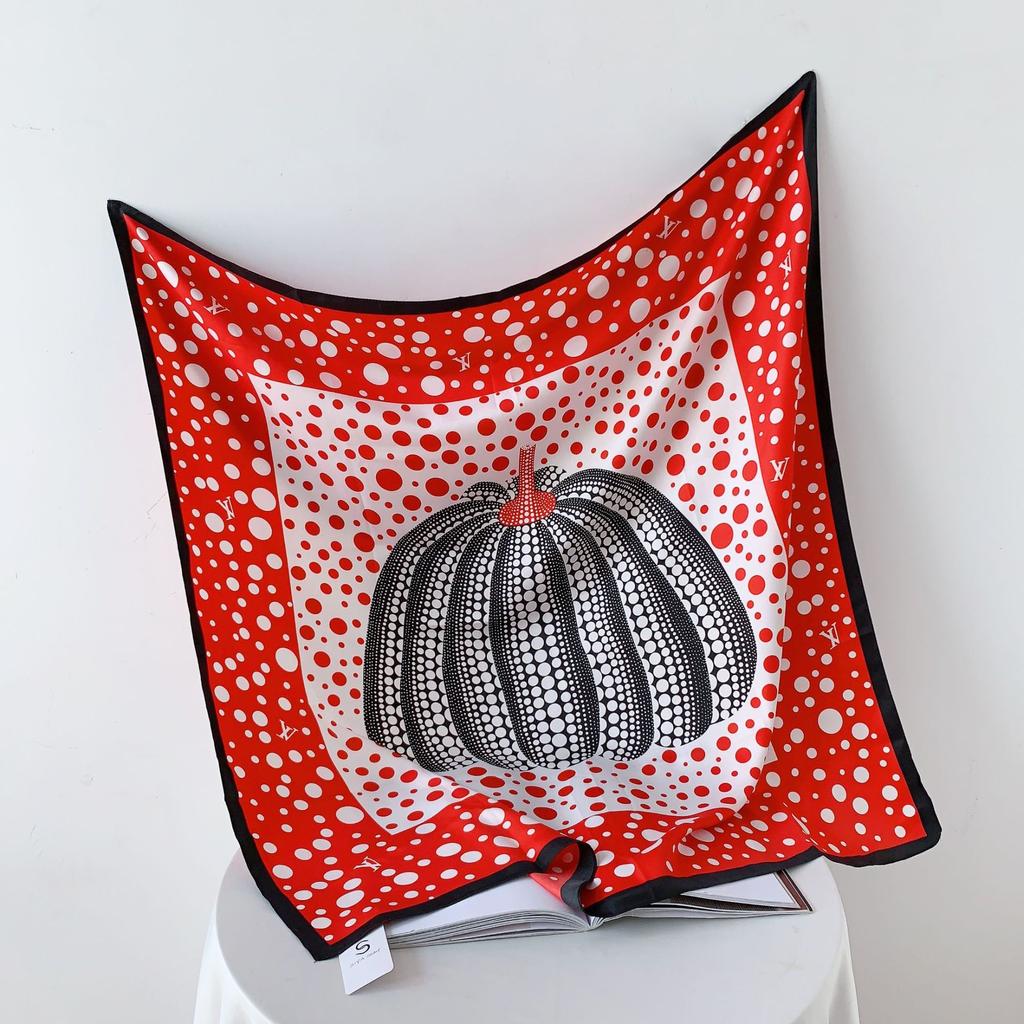 90CM Quatro Estações Quadrado Grande Lenço Quadrado Camisa Decorativa de Luxo Lenço de Cabeça Profissional Faixa de Cabelo Protetor Solar Lenço de Cabeça