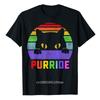 Orgoglio Gatto Purride Gay LGBTQ Bandiera Arcobaleno T-Shirt Retrò Divertente Amante Gattini Lesbiche Maglietta Grafica Top Manica Corta Bluse Regalo LGBT