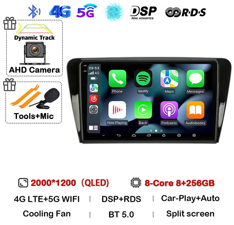 Android 14 Carplay Auto Car Radio For Volkswagen SKODA Octavia 3 A7 2013 2014 2015 2016 2017 2018 Multimedia Player Stereo GPS