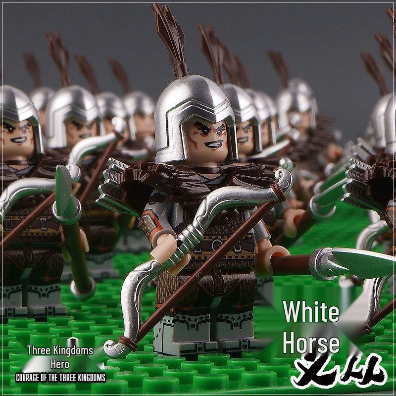Diku Chinese Heroes Minifigure Set: Three Kingdoms Warriors & War Horses Building Blocks Toy