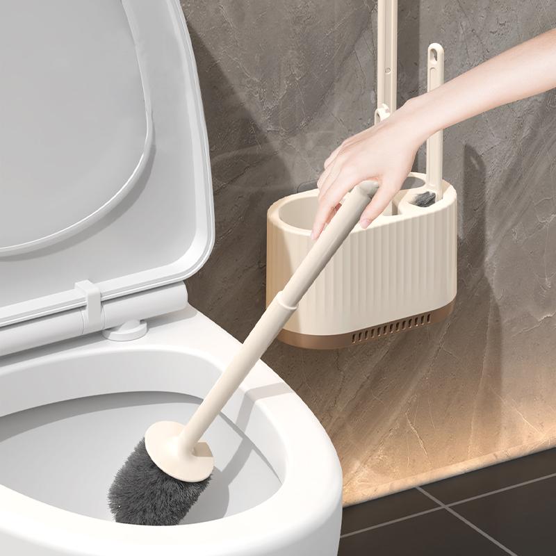 Household Toilet Brush Wall Mounted Toilet Cleaning Brush, No Angle for Comprehensive Cleaning, Suitable for Toilets, 4-in-1 Set