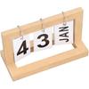 Desk Calendar Standing Flip, Flip Desk Calendar, Standing Flip Wooden Desk Calendar Nordic Vintage Large Display Wooden Flip Calendar for Office