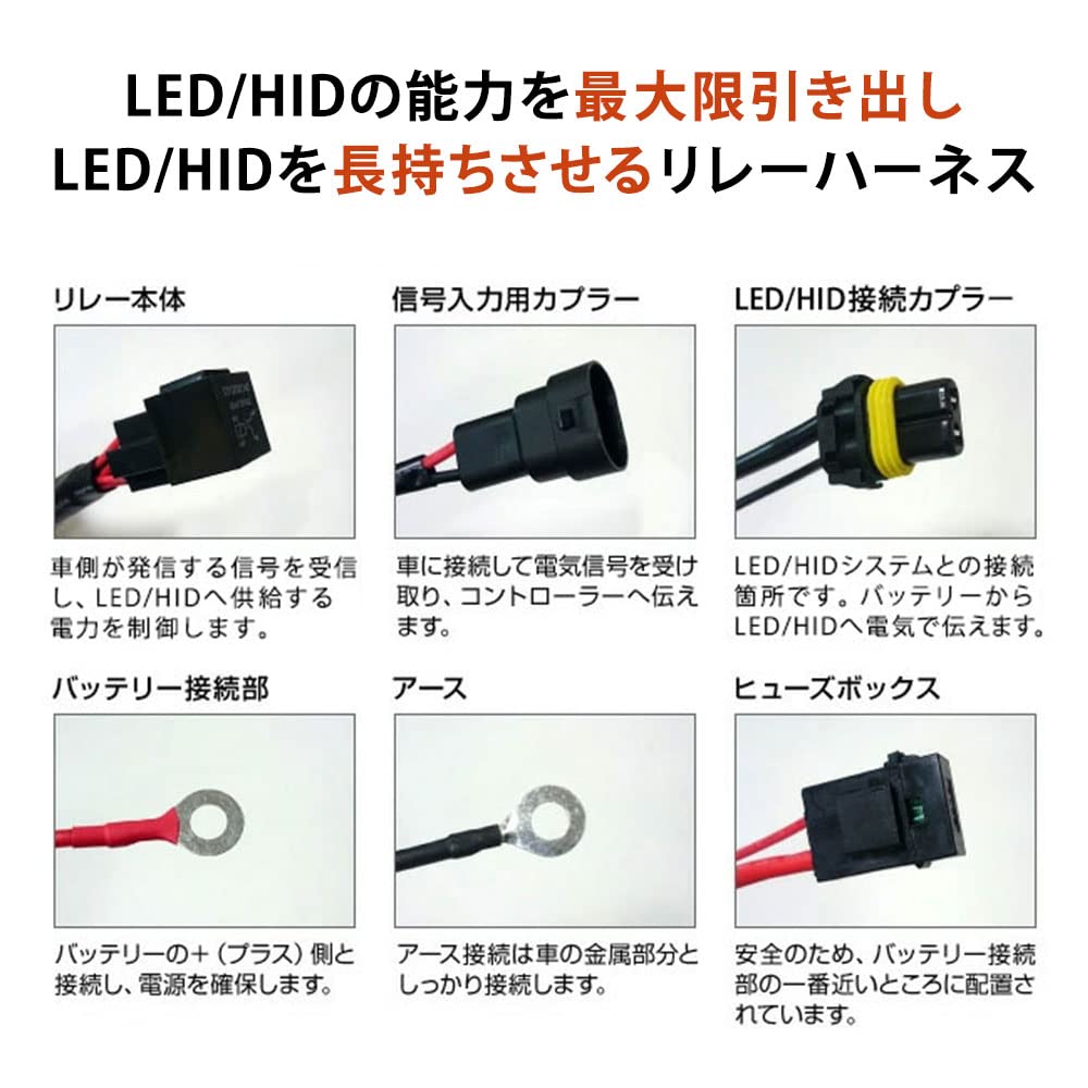 HID-YA LED Relaiskabelbaum für H8, H11, H16, , Spannungsstabilisierung, Eliminiert Flackern