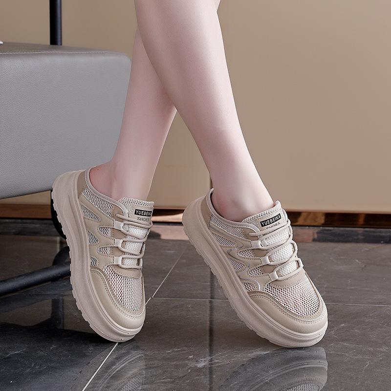 2025 summer trend breathable mesh breathable outside wear cool slippers women thick sole comfortable soft baseplate shoes women W3001