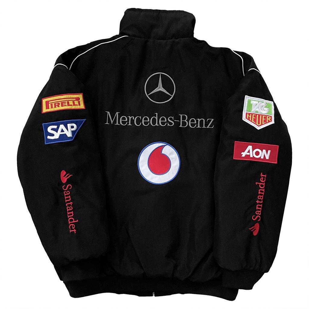 Amerikanischer Retro F1 Rennanzug: Bestickte Motorradjacke