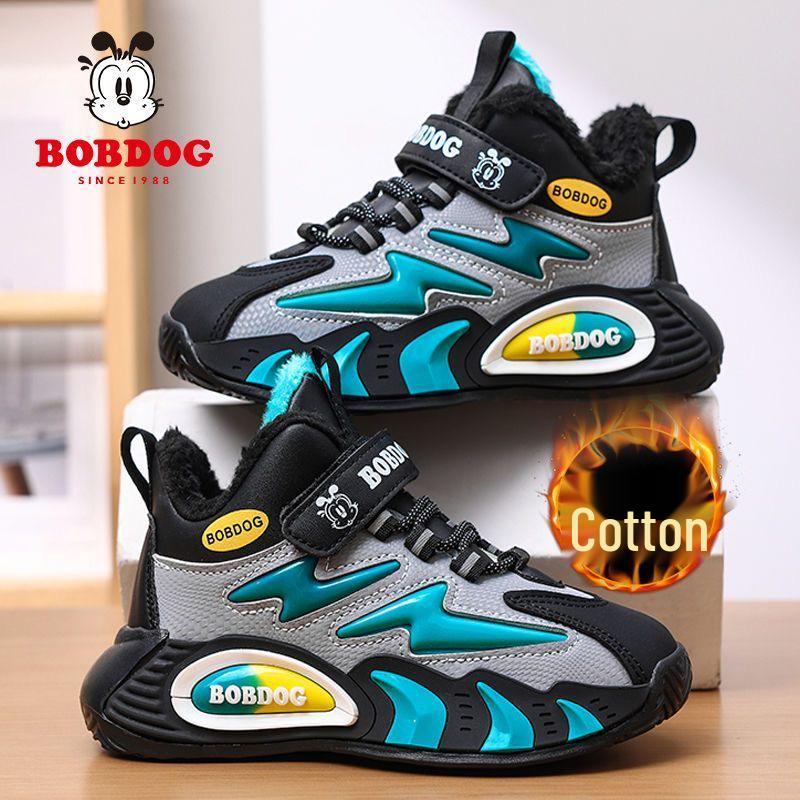Bobodou Boys' Winter Warm Velvet Lined Cotton Sports Shoes for Kids