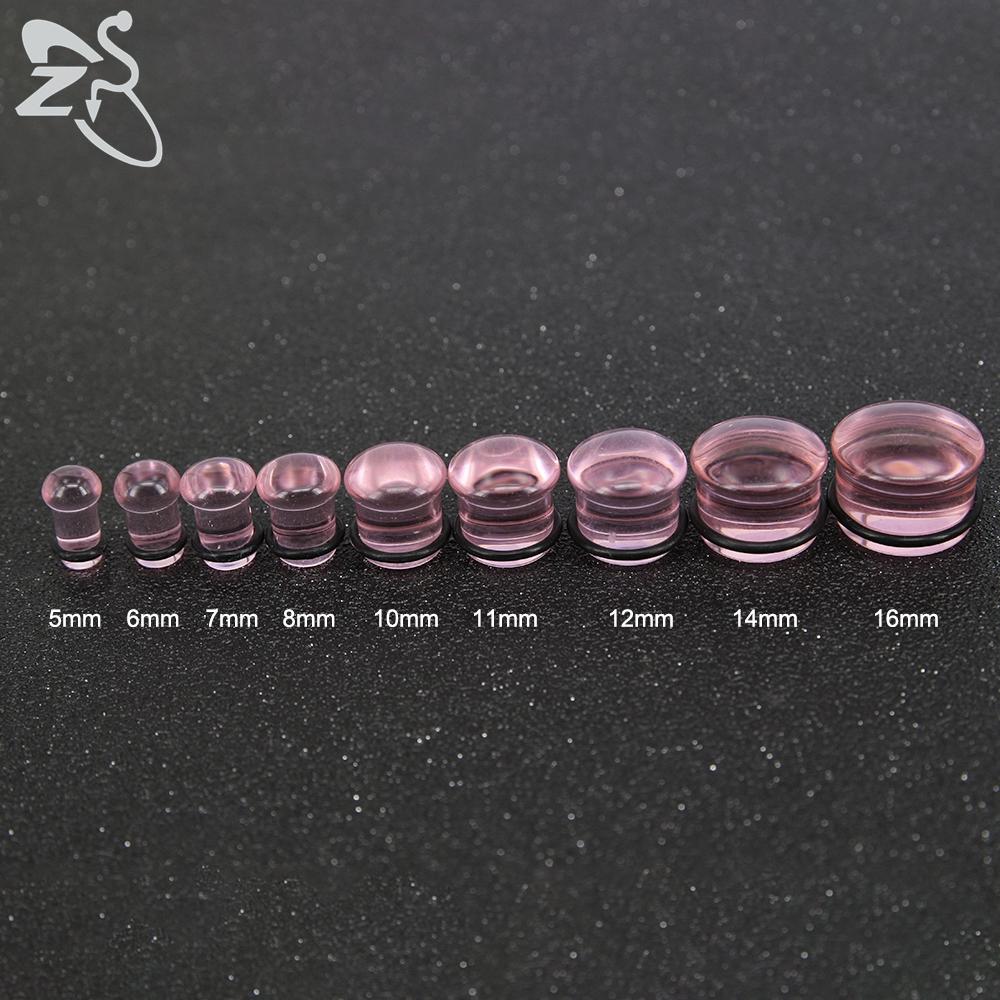 ZS 2pcs/lot Glass Ear Plug And Tunnel 5-16mm Ear Expander Stercher Ear Gauges Ear Flare Flesh Expander Body Piercing Jewelry