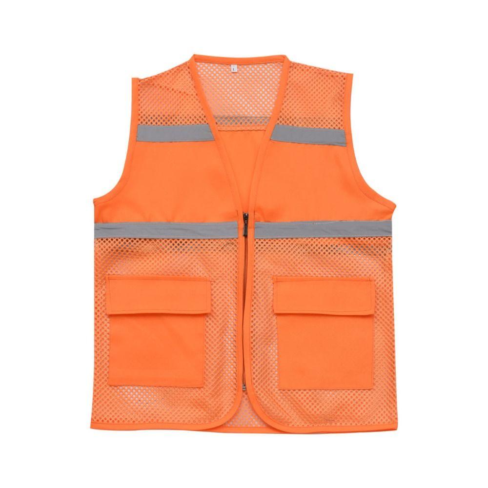 Vest With Reflective Strips Black Mesh Vest Safety Vest  Construction Traffic Railway Metro Workers