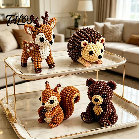 Beading Kit For Beginners Tiny 3D Beaded Animal Kit, Cute DIY with Colorful Beads and Easy Instructions, 4 Designs Handmade Jewelry Art Craft