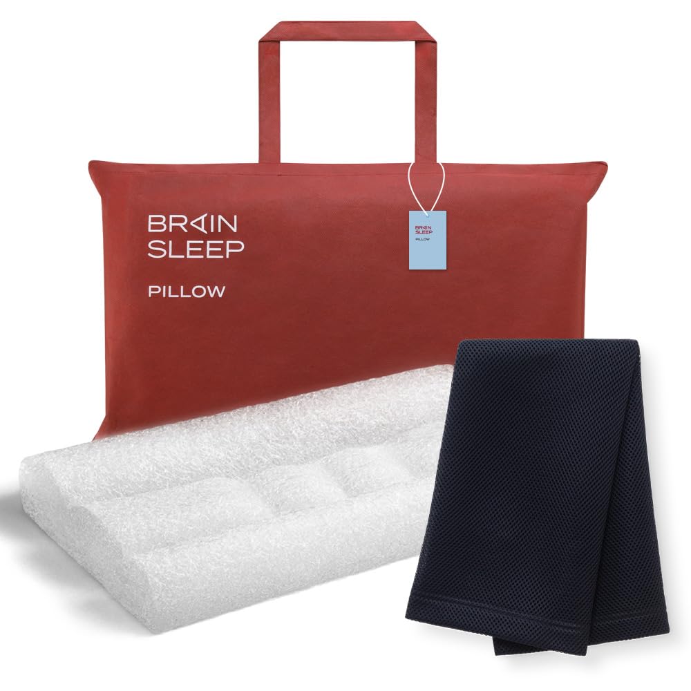 

[BRAIN SLEEP] Brain Sleep Neck Conditioning Pillow + Pillow Cover Active Air Navy