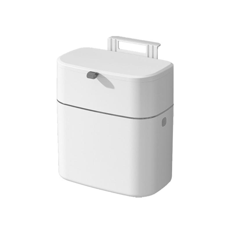 8L 10L Kitchen Composts Bin With Lid Hanging Wall Mounted Trash Can For Countertop Indoor Use