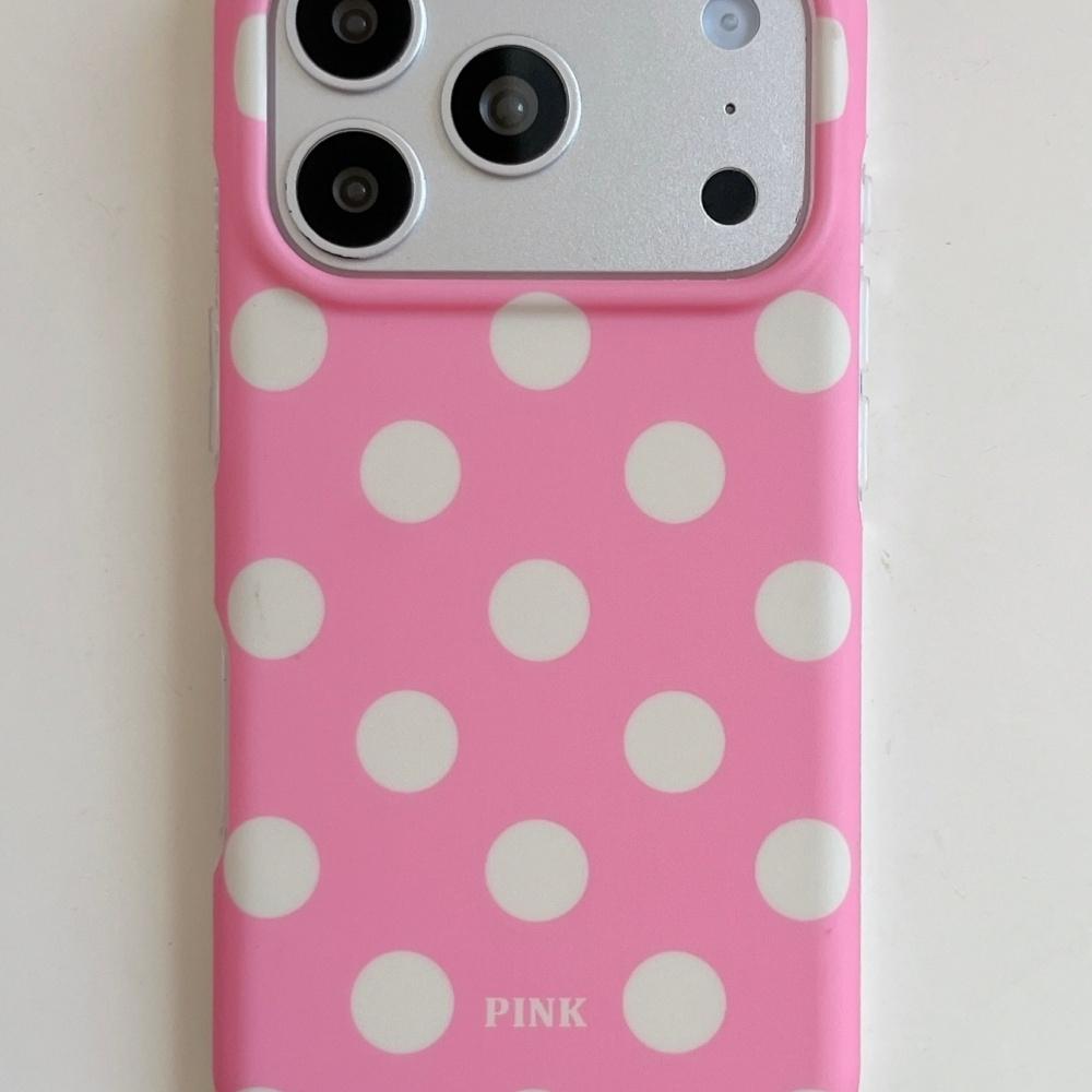 Korean Ins Solid Color Simple Polka Dot Suitable for Apple 17Pro Mobile Phone Case Iphone16promax New 15 Double Layer 17 Girl 14pm Trend 13 Creative