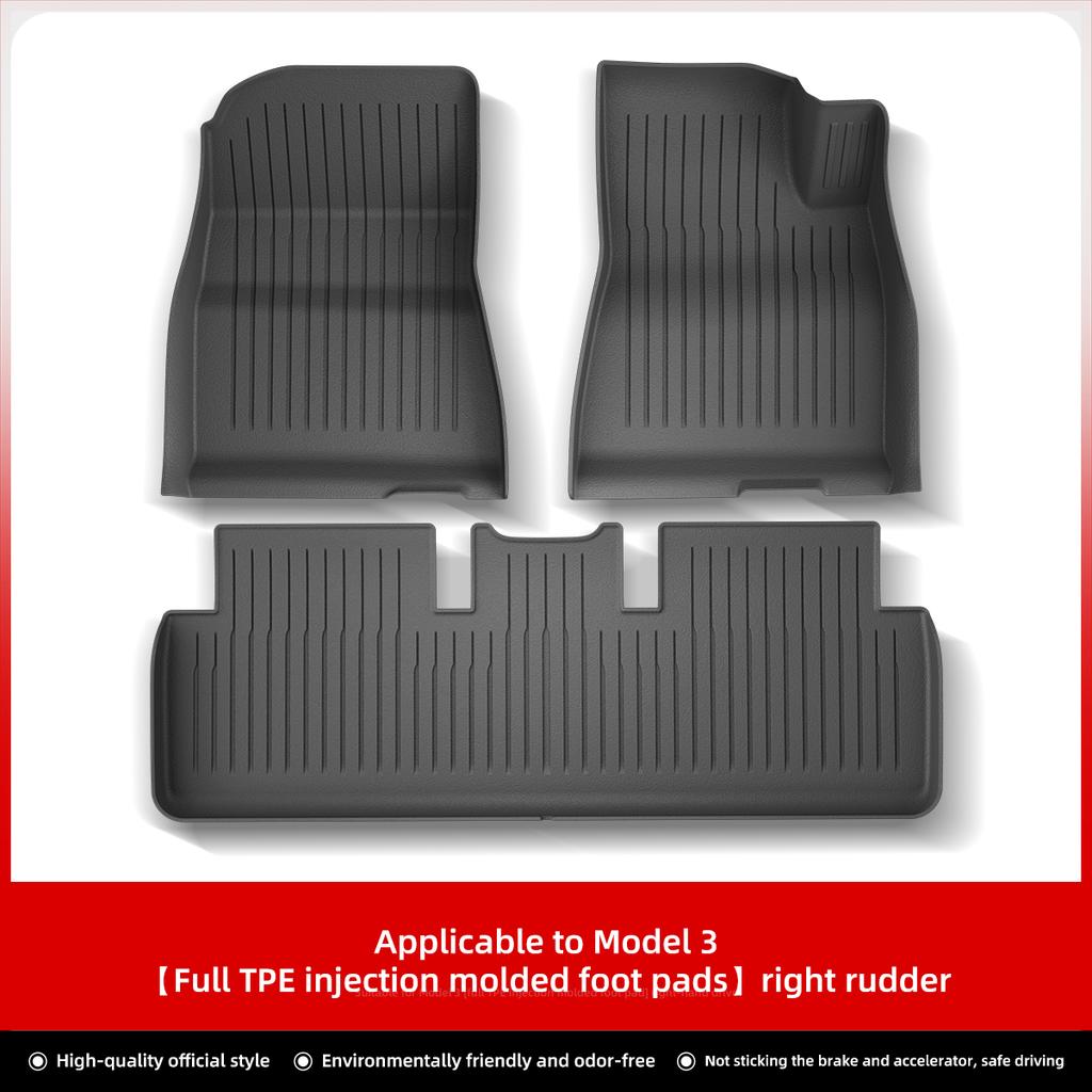 LUCKEASY Right Drive for Tesla Model 3 Model Y  2023 Car All-weather Floor Mat Trunk Pad Protective Interior Accessories