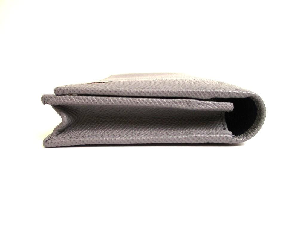 Authentic BVLGARI Man Gray Navy Blue Leather Flap Long Wallet #b012  Refurbished