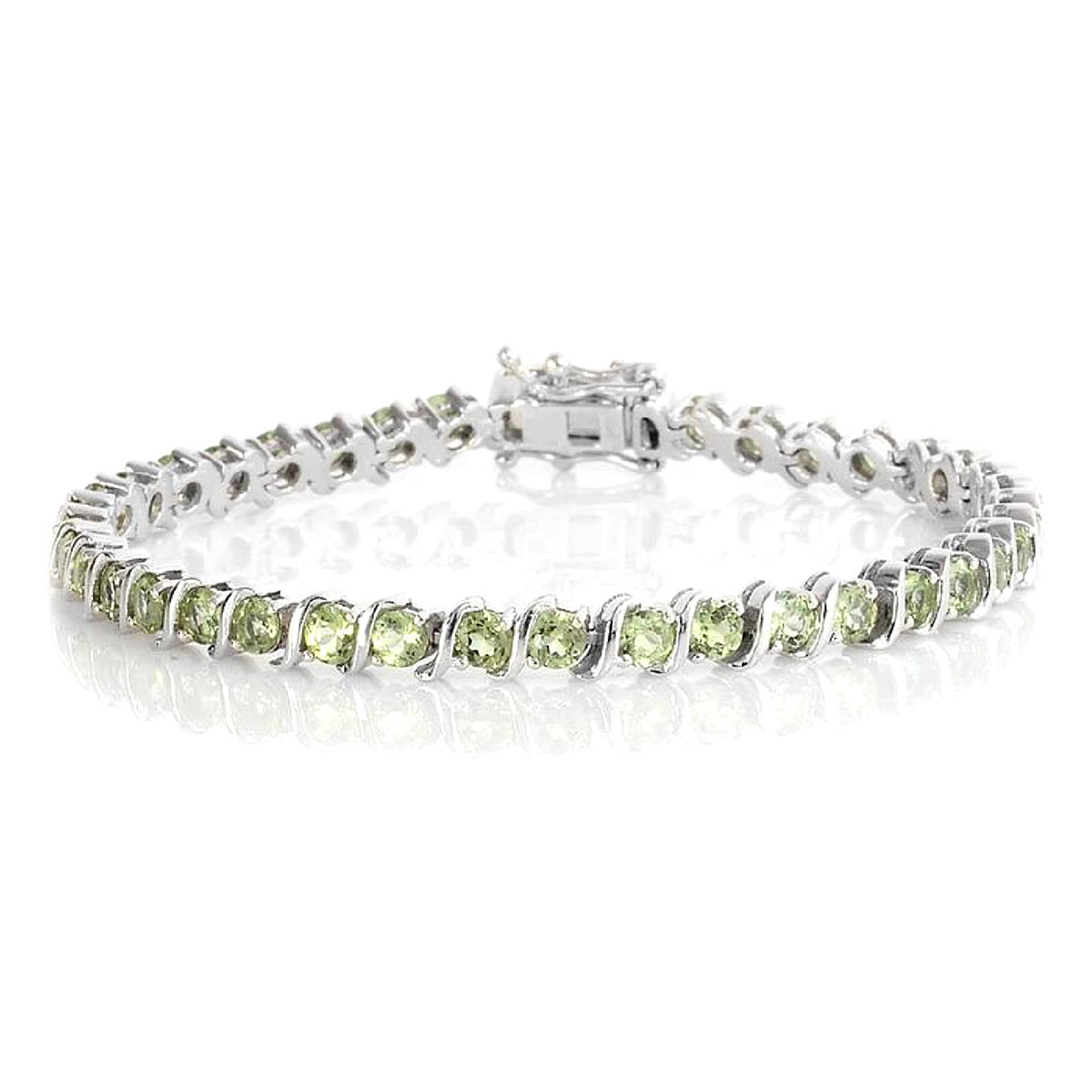 Peridot Tennis Bracelet - 925 Sterling Silver