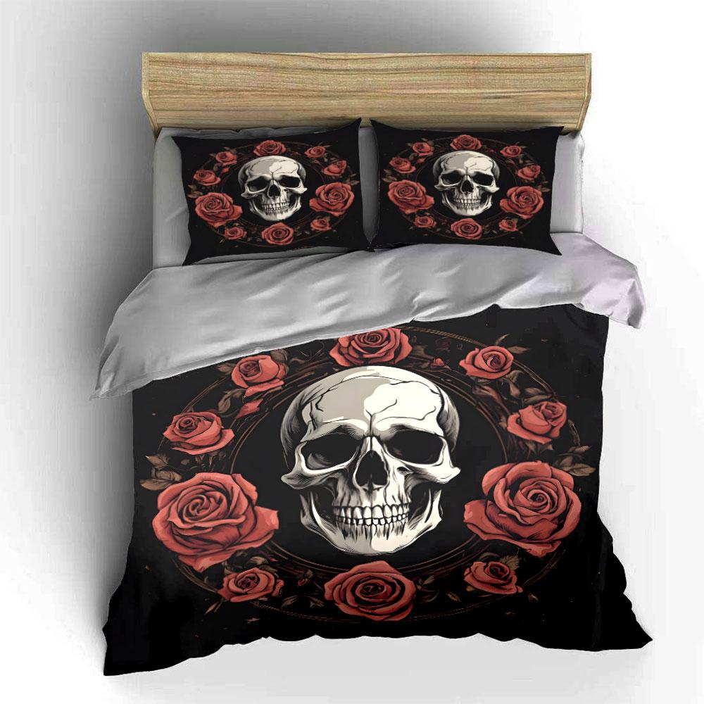 Elegant Rose-Themed Three-Piece Set  Exquisite three-piece bedding set gift for kids and adults 135x200cm