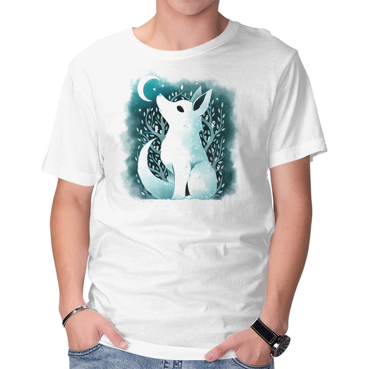 Unisex Crew Neck T-Shirt Spirit Of Nature Graphic Short Sleeve Casual Tee XS
