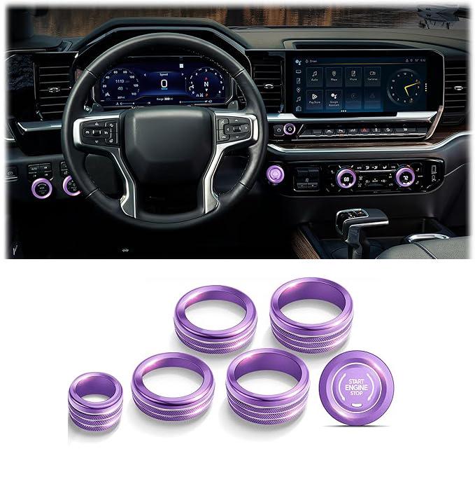 Chevrolet Silverado 22-23 Decorative Rings for A/C Knobs & Headlight Switches