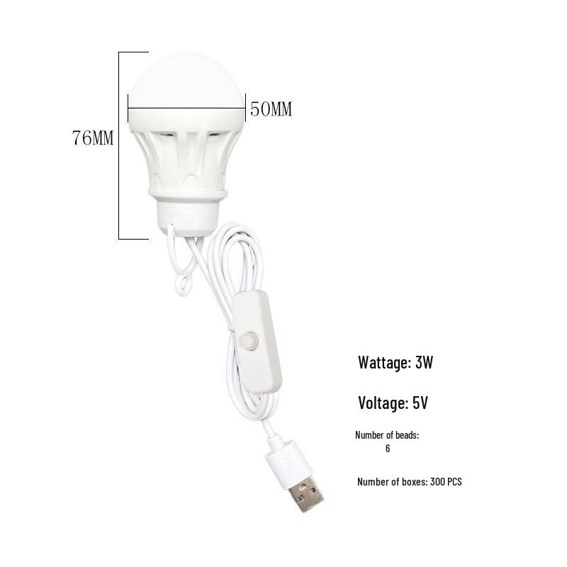 5V USB-Powered Low-Voltage LED Bulb for Power Banks and Outdoor Use