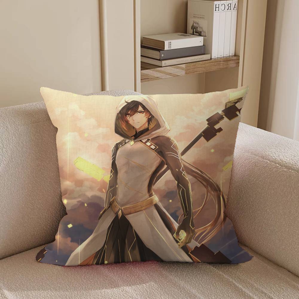 Zhongli Cartoon Cushion Cover Car Throw Pillow Case For Sofa Car Christmas Gift 40x40cm 45x45cm