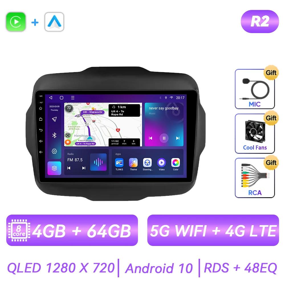 For Jeep Renegade 2016 - 2020 Car Radio Android Multimedia Player Navigation GPS Carplay Screen Auto Stereo Intelligent System