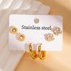 Elegant Stainless Steel Butterfly & Four-Leaf Clover Earrings: Colorfast, Versatile Design for Women.